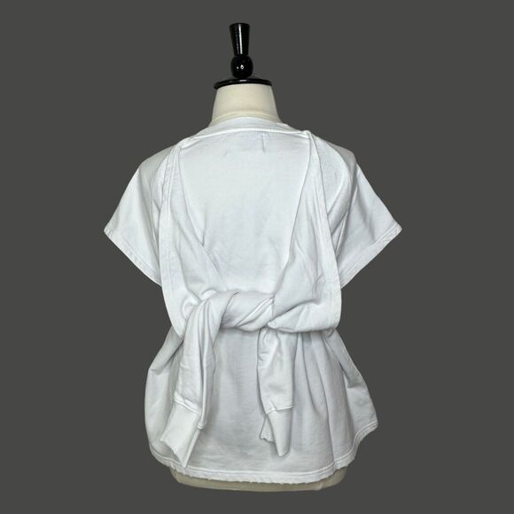 Sandrine Rose Convertible L/S S/S Distressed Sweatshirt White Women Medium NWT - Picture 11 of 14